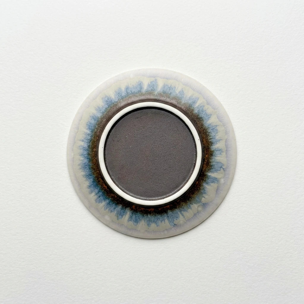Handmade Kiln-Transformed Glaze Saucer Detail - Redone White Texture